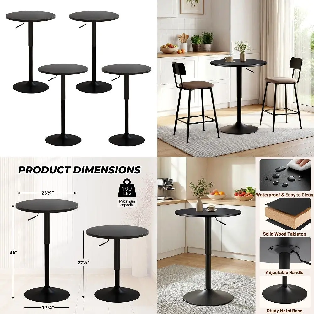 Adjustable Height Pub Table 2736, Round Cocktail Tables for Parties, High Top Table for Bistro, Dining Room, Restaurant, Cafe,
Adjustable Height Pub Table 2736, Round Cocktail Tables for Parties, High Top Table for Bistro, Dining Room, Restaurant, Cafe,