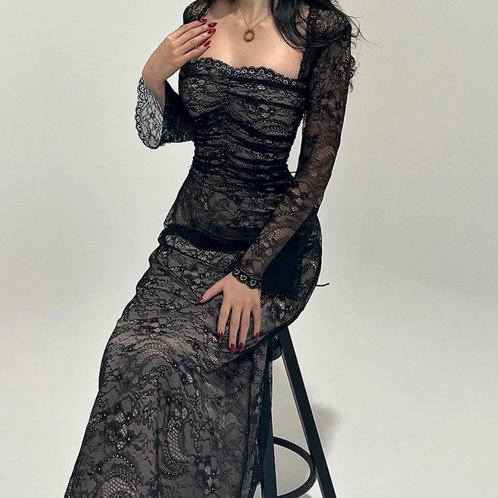 Customized Exquisite Lace Up Back Off the Shoulder Lace Evening Dresses Fashion A-Line Ankle Length Square Neck Long Sleeves Par
Customized Exquisite Lace Up Back Off the Shoulder Lace Evening Dresses Fashion A-Line Ankle Length Square Neck Long Sleeves Par