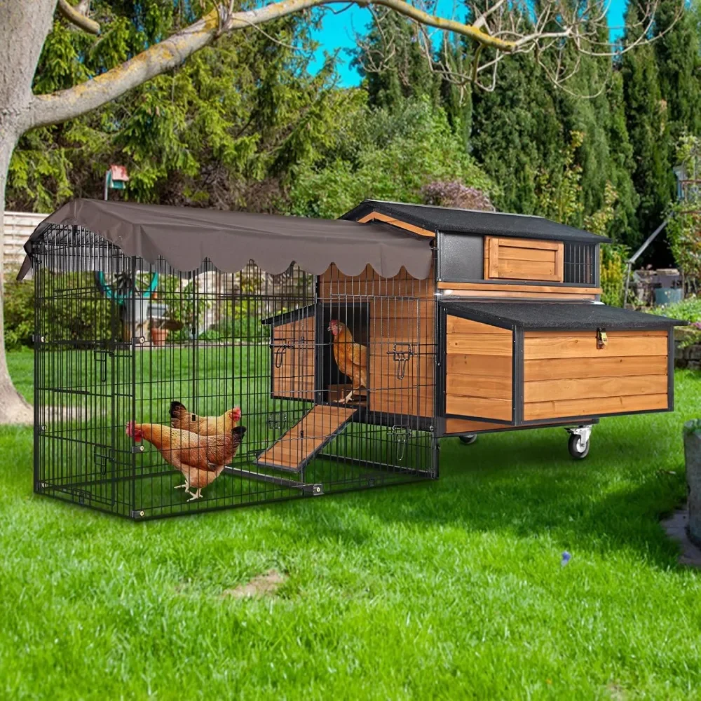Mobile Chicken Coop with All-Around Metal Frame, 76.7 Large Chicken Coops with Super Large Wheels, Outdoor Poultry Coop
Mobile Chicken Coop with All-Around Metal Frame, 76.7 Large Chicken Coops with Super Large Wheels, Outdoor Poultry Coop