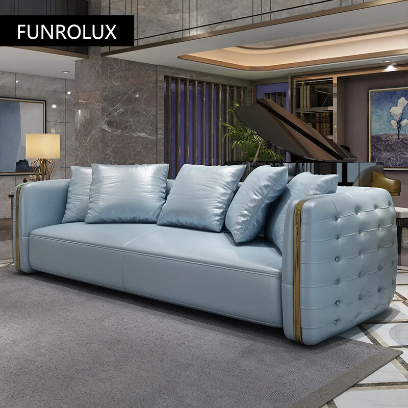 Modern Light luxury new classical sofa living room sofa European-style combination large apartment first floor leather sofa
Modern Light luxury new classical sofa living room sofa European-style combination large apartment first floor leather sofa