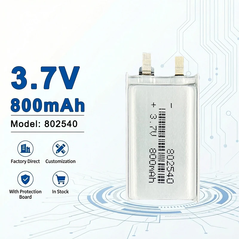 Надежная и безопасная литий-полимерная батарея 802540 3.7V 800mAh для умных устройств и электронных гаджетов 803030 803450 831550 851550
Надежная и безопасная литий-полимерная батарея 802540 3.7V 800mAh для умных устройств и электронных гаджетов 803030 803450 831550 851550