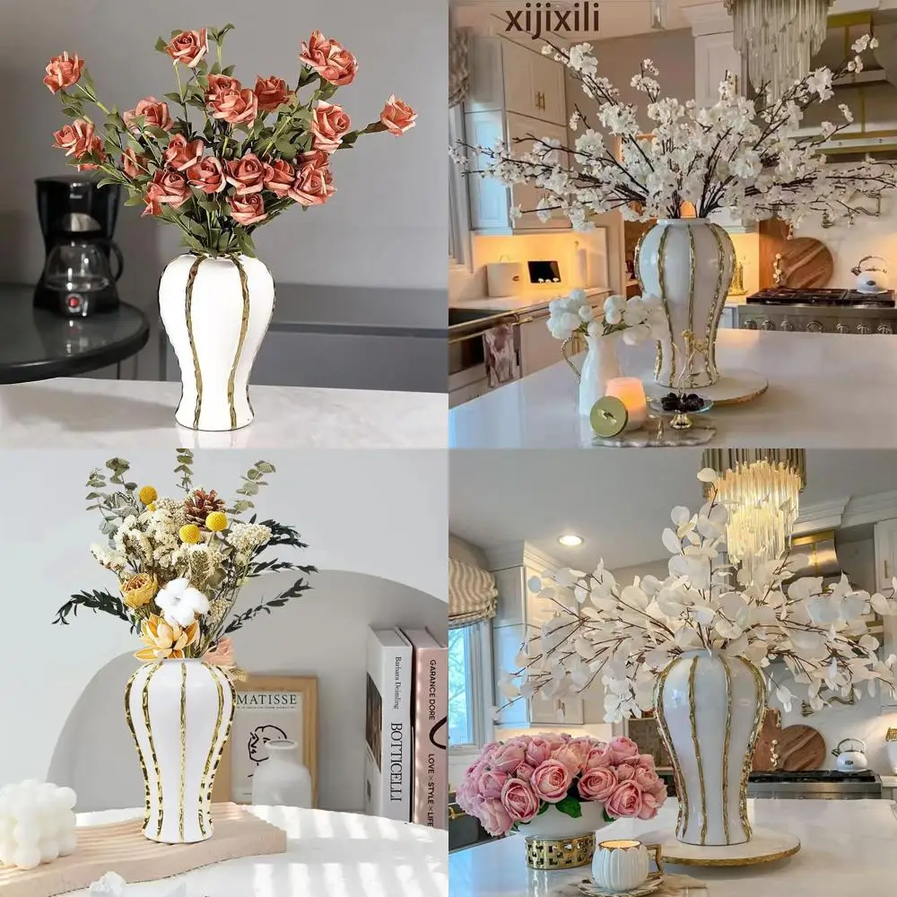 Elegant 18 Inch White and Gold Ceramic Vase, Perfect for Home Decor and Wedding Centerpieces
Elegant 18 Inch White and Gold Ceramic Vase, Perfect for Home Decor and Wedding Centerpieces