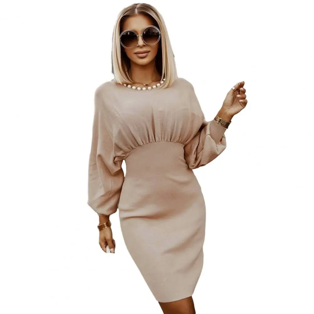 Long Sleeve Dress Women's Knit Pullover with Batwing Sleeves Hip Wrap Dress Elegant Autumn
Long Sleeve Dress Women's Knit Pullover with Batwing Sleeves Hip Wrap Dress Elegant Autumn