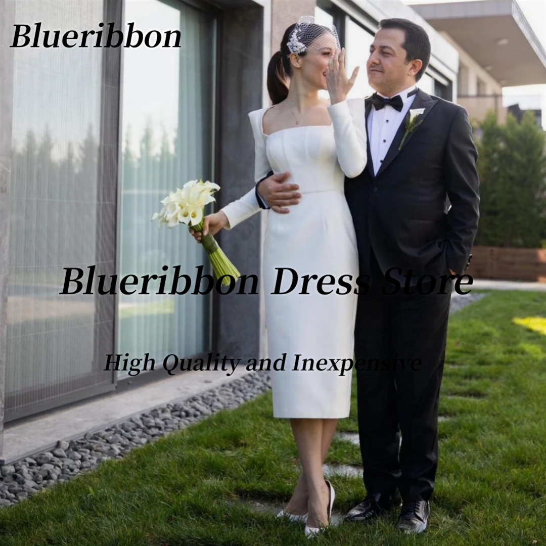 Blueribbon Wedding Dresses for Women Square Neck Long Sleeves Formal Occasion Dress Backless Tea Length Birthday Party Gowns
Blueribbon Wedding Dresses for Women Square Neck Long Sleeves Formal Occasion Dress Backless Tea Length Birthday Party Gowns