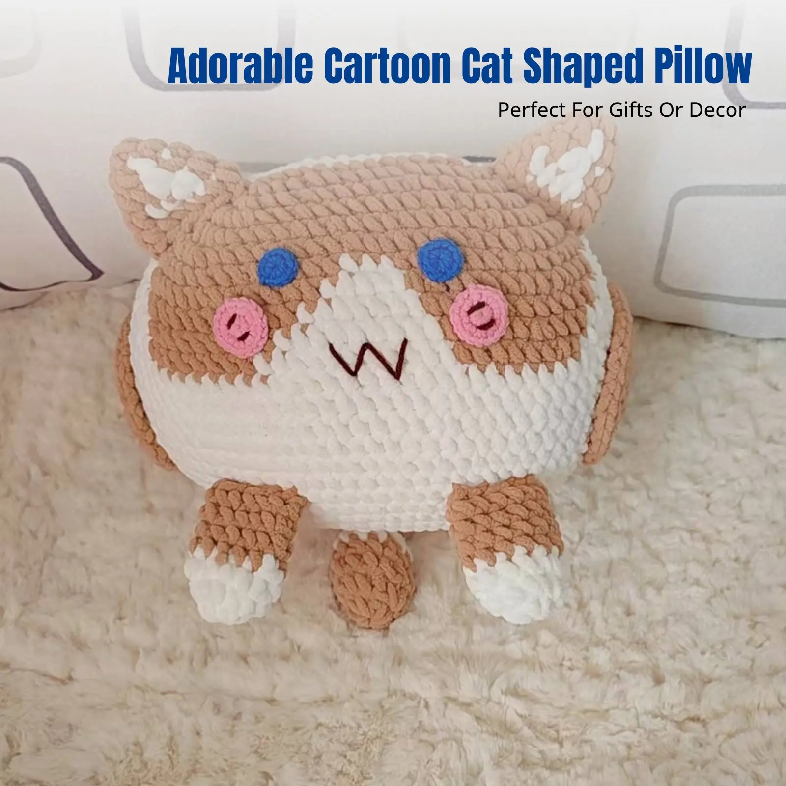 Handmade Knitted Cat Plush Pillow, Soft Cartoon Stuffed Toy, Ice Yarn, Cozy Gift for Girlfriend, Home Decor
Handmade Knitted Cat Plush Pillow, Soft Cartoon Stuffed Toy, Ice Yarn, Cozy Gift for Girlfriend, Home Decor