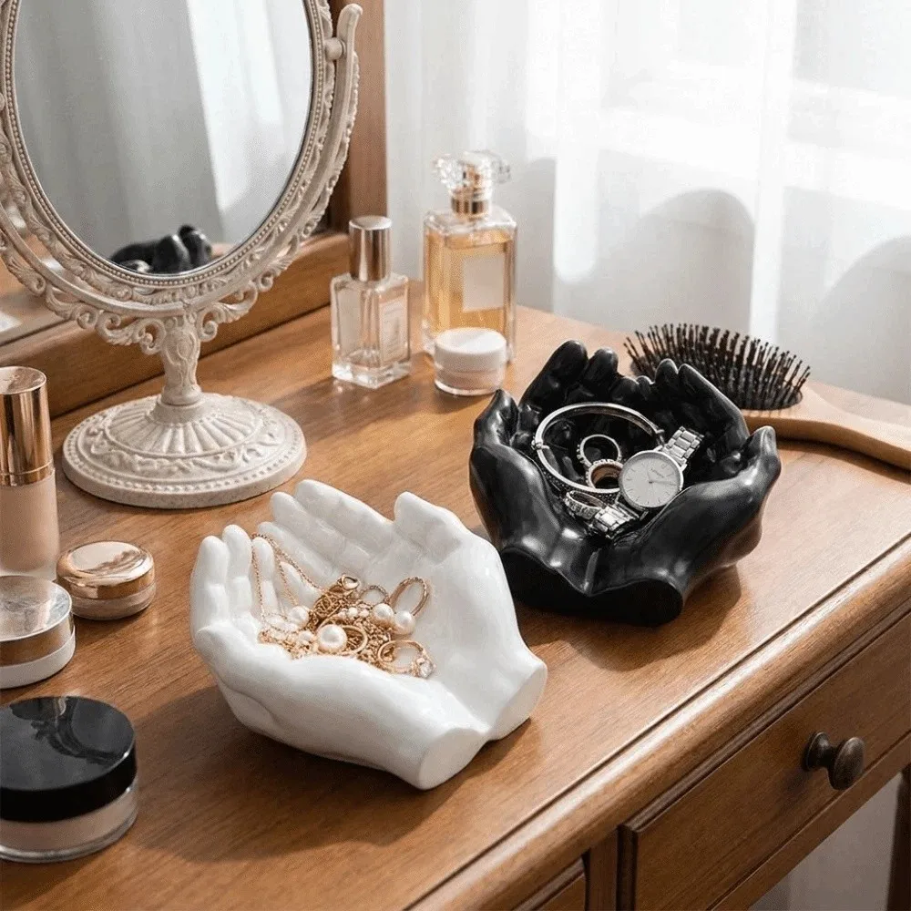 Unique Resin Hand Shaped Key Tray Decorative Creative Cupped Hands Tray Palm Shape Jewelry Storage Holder Home Decor
Unique Resin Hand Shaped Key Tray Decorative Creative Cupped Hands Tray Palm Shape Jewelry Storage Holder Home Decor