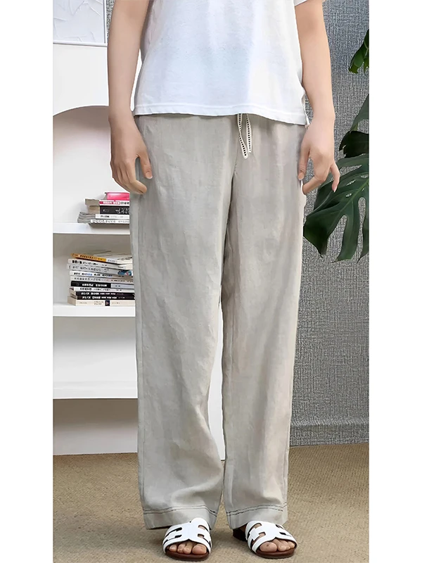 High Waist Drapey Han Han Linen Casual Pants Women Summer Contrast Color Straight Leg Long Trousers Commute Sle ket Detail
High Waist Drapey Han Han Linen Casual Pants Women Summer Contrast Color Straight Leg Long Trousers Commute Sle ket Detail