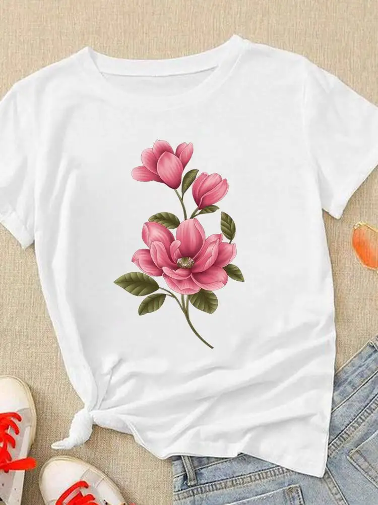 Women Fashion T-Shirt Cartoon Tshirts Tee Casual Printed Sweet Lovely Flower Style Trend Graphic T Top Lady Print Clothing
Women Fashion T-Shirt Cartoon Tshirts Tee Casual Printed Sweet Lovely Flower Style Trend Graphic T Top Lady Print Clothing