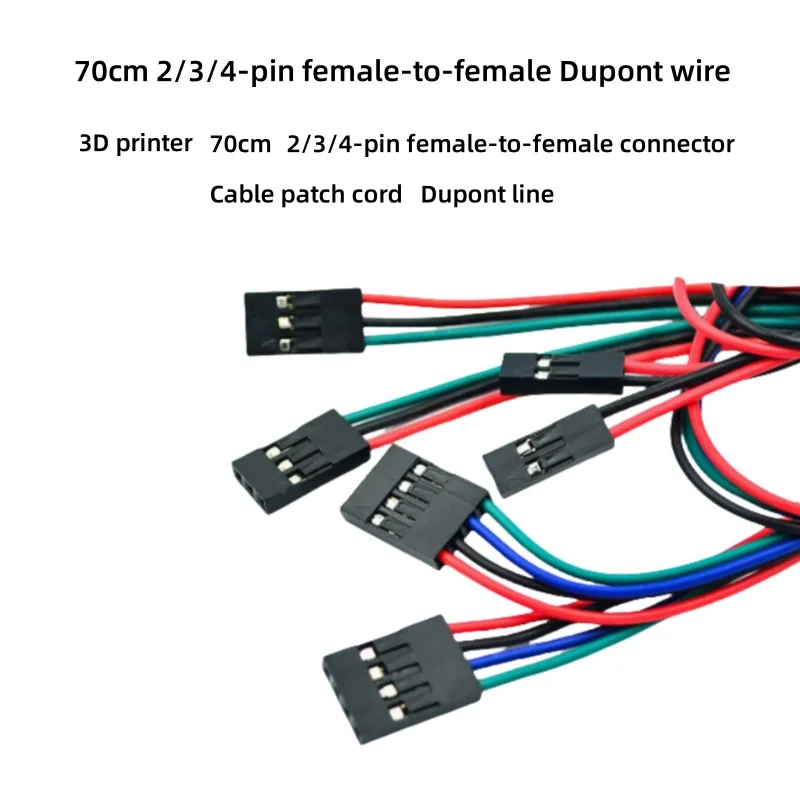 3D Printer 70cm 2/3/4pin Female - Female Cable Jumper DuPont Wire
3D Printer 70cm 2/3/4pin Female - Female Cable Jumper DuPont Wire