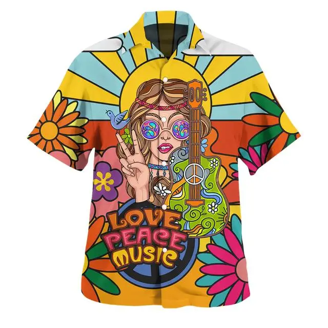Vintage Colorful Peace Pattern Hawaiian Shirt For Men 3D Printed Floral Short Sleeves Lapel Shirts Summer Street Button Blouses
Vintage Colorful Peace Pattern Hawaiian Shirt For Men 3D Printed Floral Short Sleeves Lapel Shirts Summer Street Button Blouses