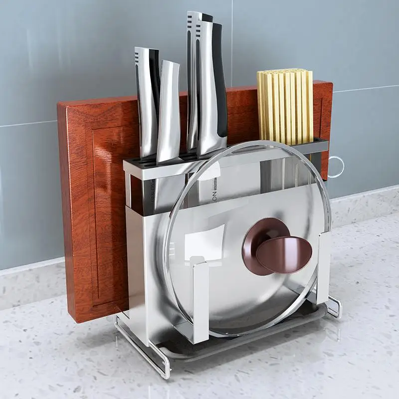 304 Stainless Steel Wall-Mounted Kitchen Knife Rack No-Drilling Required Storage Holder for Cutting Boards And Kitchen Knives
304 Stainless Steel Wall-Mounted Kitchen Knife Rack No-Drilling Required Storage Holder for Cutting Boards And Kitchen Knives