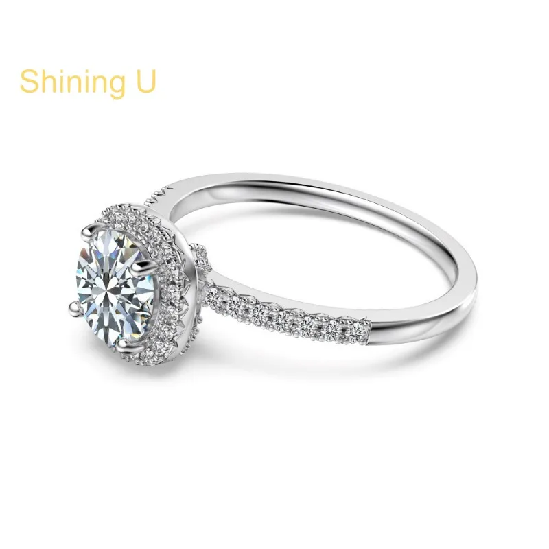 Shining U D Color VVS1 Round Moissanite Diamond 925 Sterlingsilver Ring for Women Engagement Fine Jewelry
Shining U D Color VVS1 Round Moissanite Diamond 925 Sterlingsilver Ring for Women Engagement Fine Jewelry
