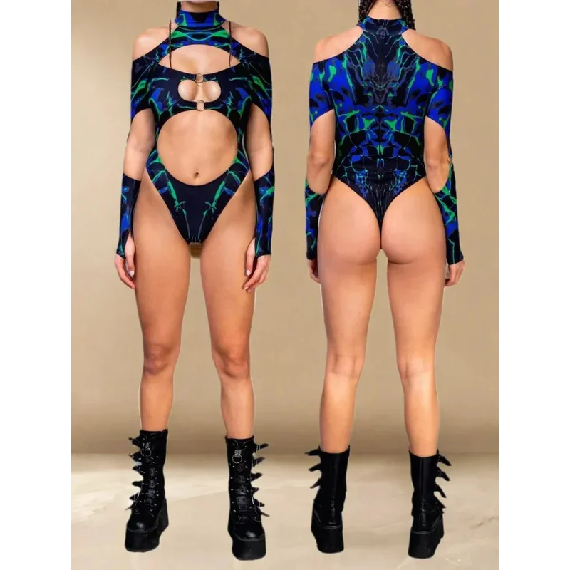 Adult Halterneck Multicolor Cosplay Jumpsuit Women Sexy Hollow Off-shoulder Blue Graffiti Art Tights Stage Performance Suit 2025
Adult Halterneck Multicolor Cosplay Jumpsuit Women Sexy Hollow Off-shoulder Blue Graffiti Art Tights Stage Performance Suit 2025