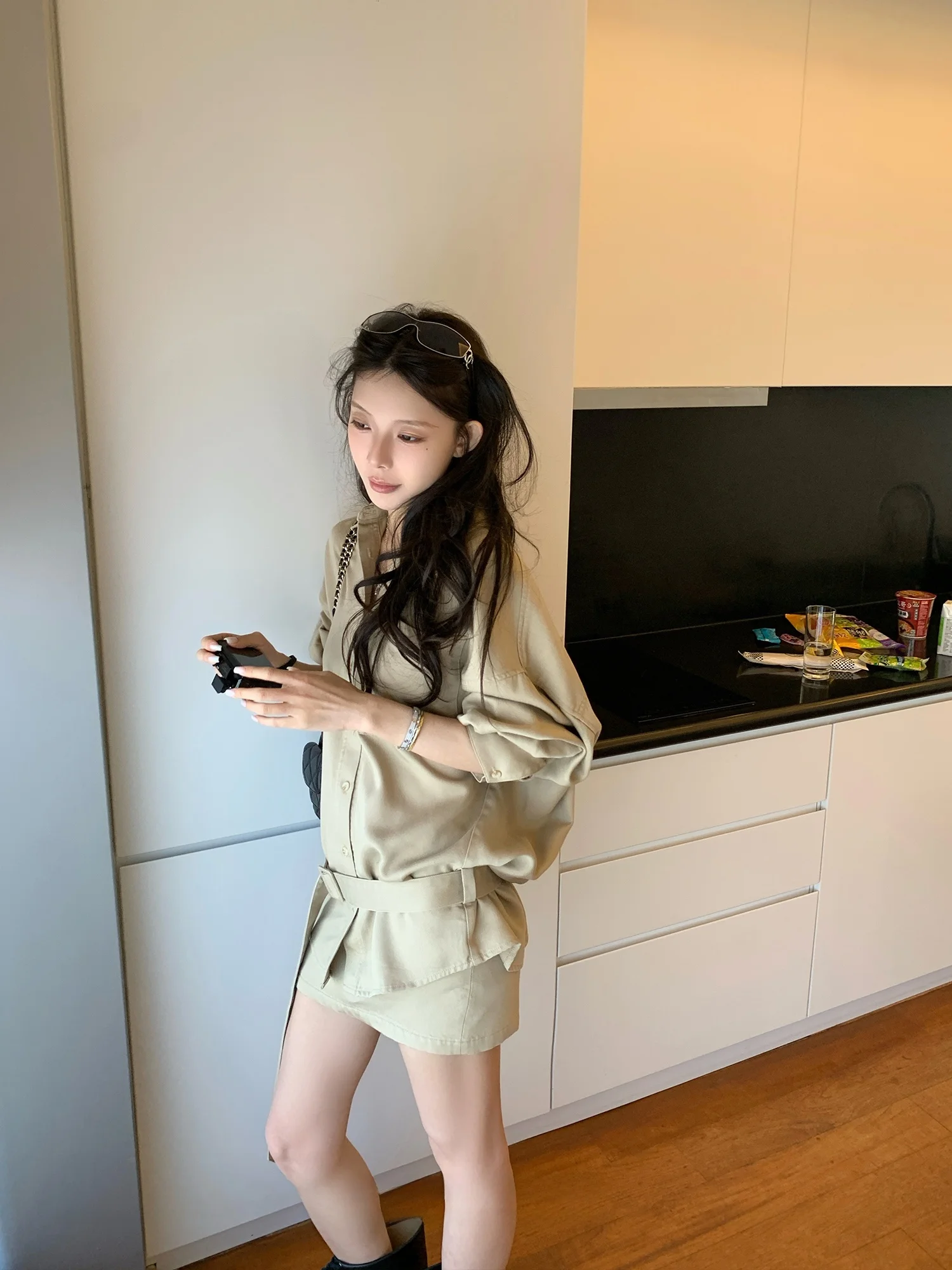 Spring Women's Loose Shirt Half Skirt Set SUONE 320g Lyocell Korean Style Fashionable Casual Look Medium Thickness Lon...
Spring Women's Loose Shirt Half Skirt Set SUONE 320g Lyocell Korean Style Fashionable Casual Look Medium Thickness Lon...