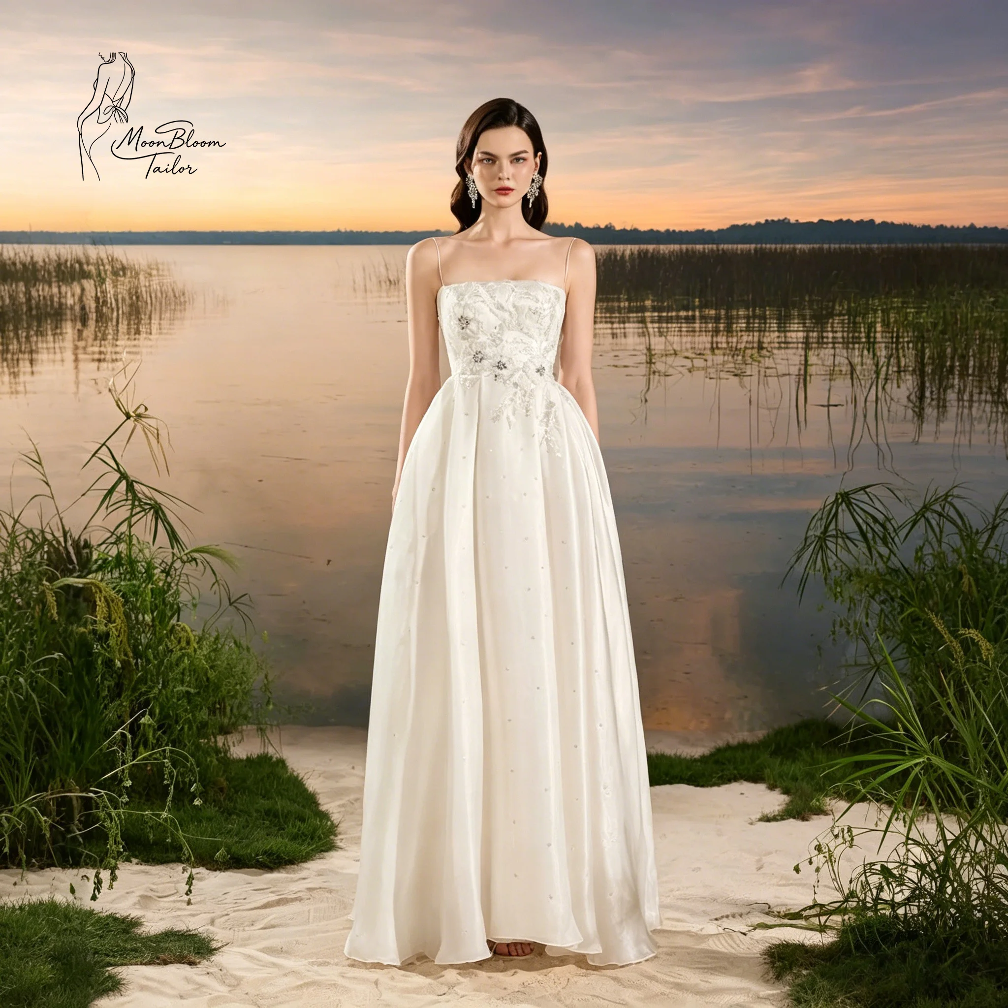MoonBloom Tailor Gown: Ivory Satin Maxi Dress One Shoulder Asymmetric Rhinestone Chain Detail High Slit Bodycon Formal Evening
MoonBloom Tailor Gown: Ivory Satin Maxi Dress One Shoulder Asymmetric Rhinestone Chain Detail High Slit Bodycon Formal Evening