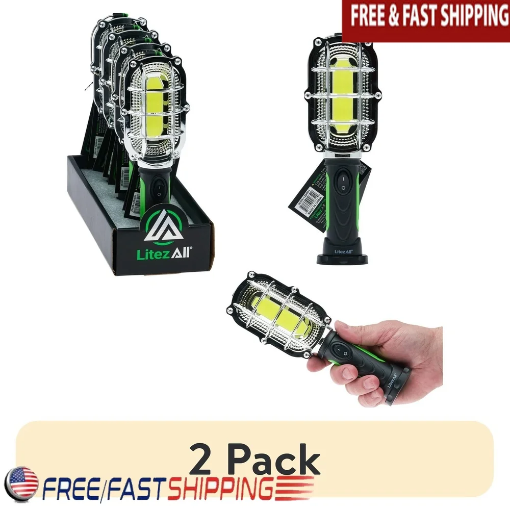 500 Lumen LED Hand Lamp 2 Pack with Magnetic Base Hook Classic Style Protective Cage Safe Durable Lighting
500 Lumen LED Hand Lamp 2 Pack with Magnetic Base Hook Classic Style Protective Cage Safe Durable Lighting