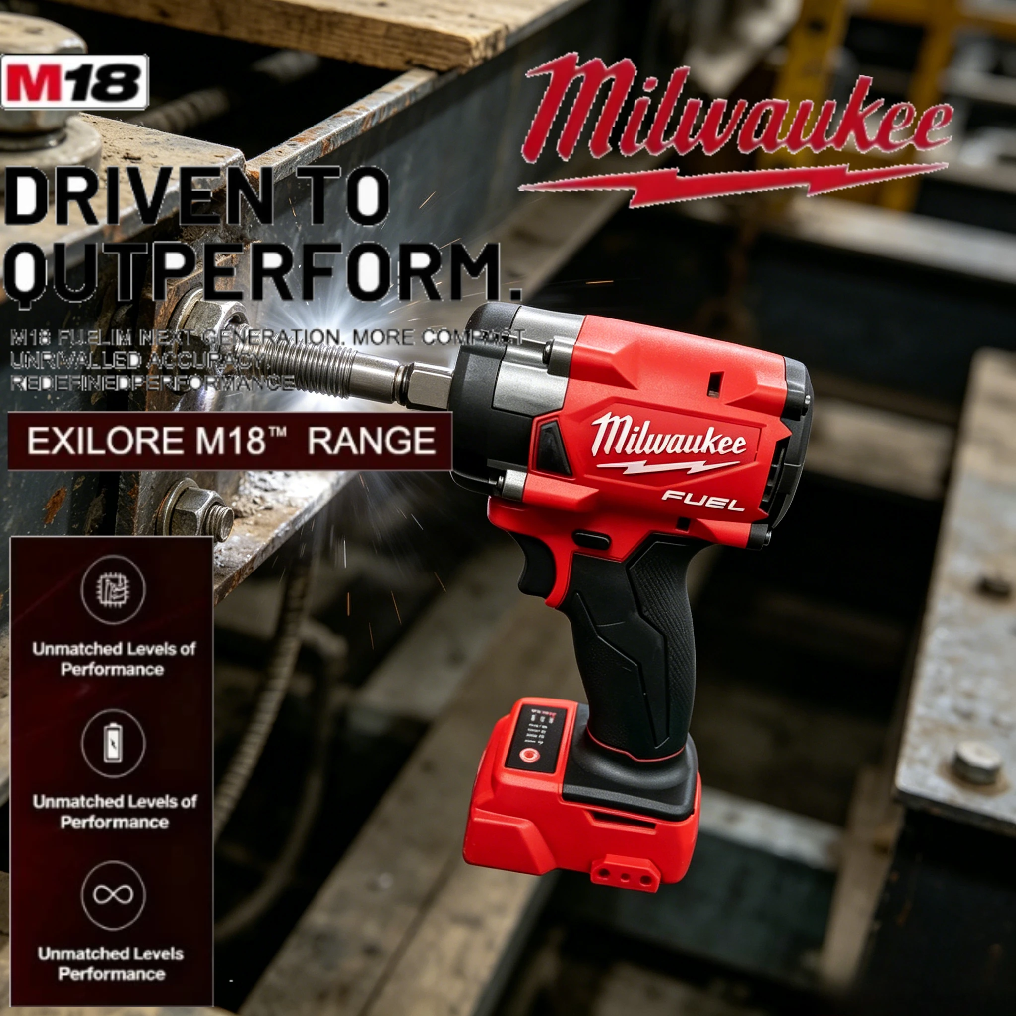 Milwaukee M18 FIW212 1/2 Inch FUEL Brushless Impact Wrench 339Nm 4 Speed Control LED Light Auto Repair Cordless Power Bare Tool
Milwaukee M18 FIW212 1/2 Inch FUEL Brushless Impact Wrench 339Nm 4 Speed Control LED Light Auto Repair Cordless Power Bare Tool