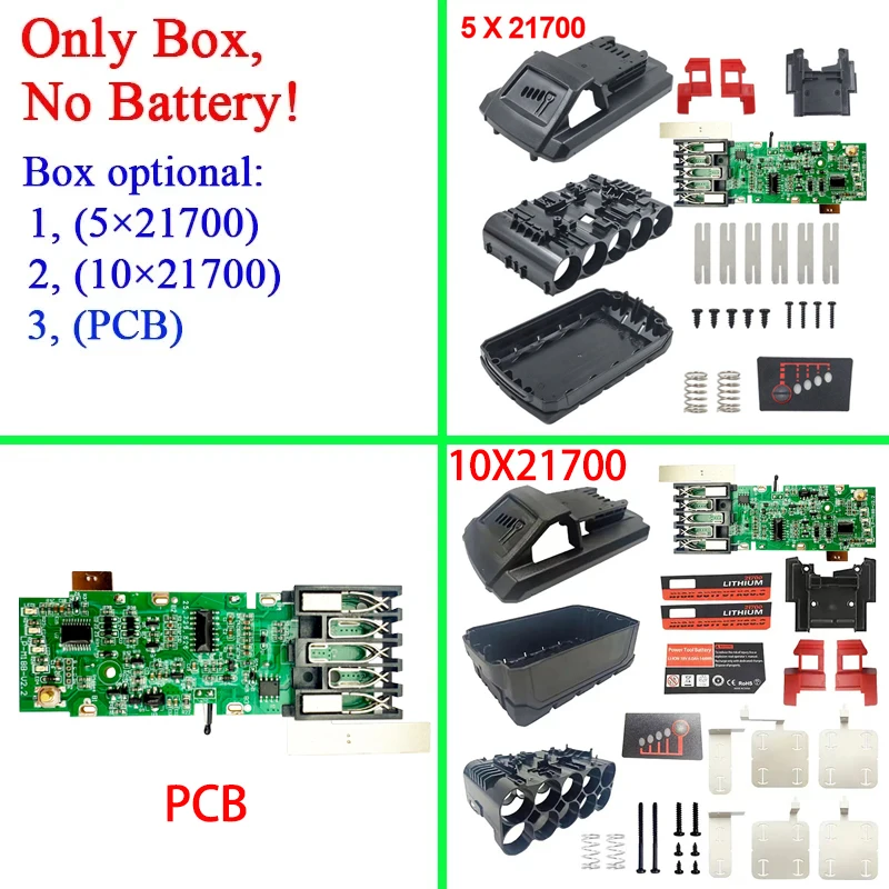 21700 Li-ion Battery Plastic Case PCB Charging Protection Circuit Board Box Shell For Milwaukee 18V Lithium Ion Battery Housings
21700 Li-ion Battery Plastic Case PCB Charging Protection Circuit Board Box Shell For Milwaukee 18V Lithium Ion Battery Housings