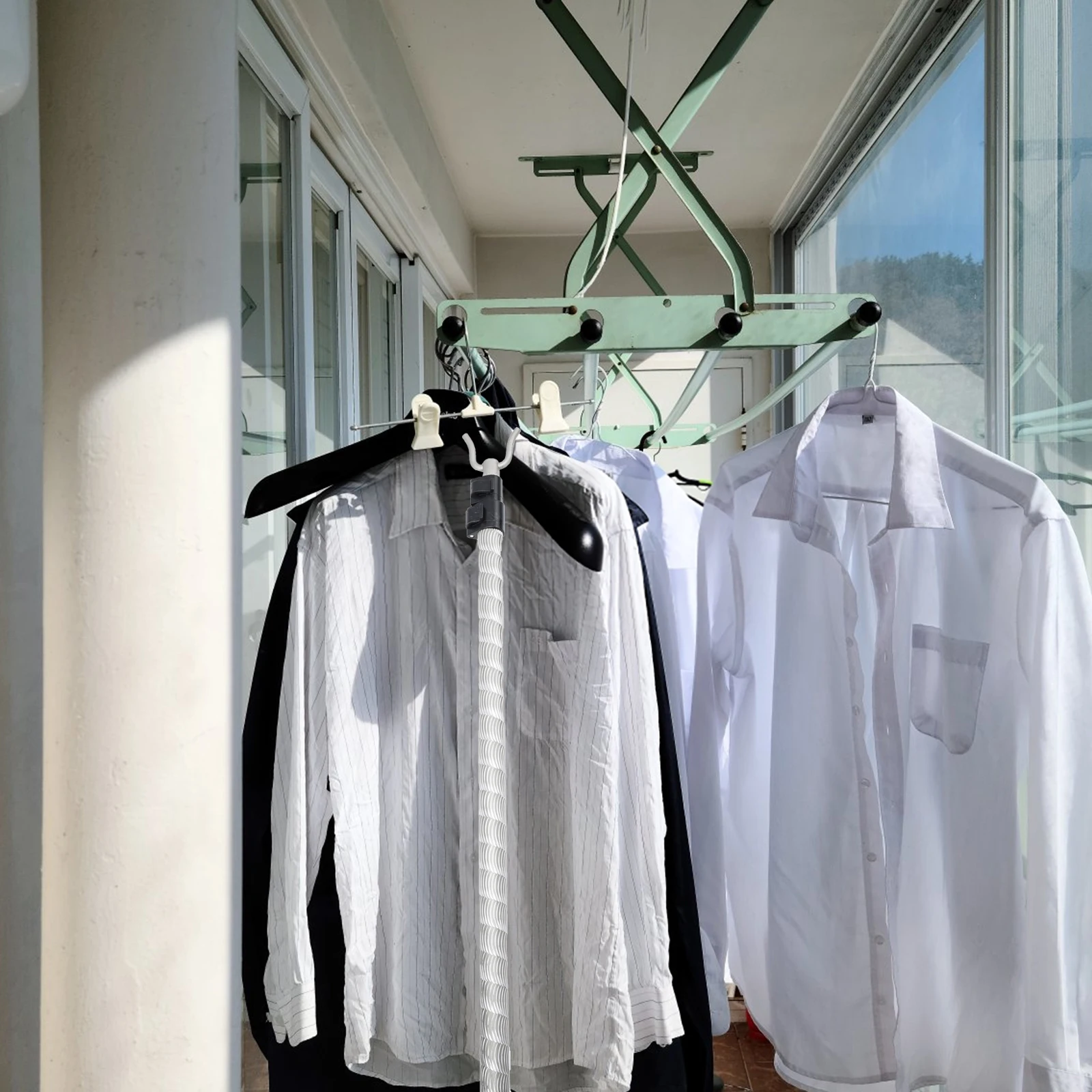 Telescopic Clothes Rail Aluminum Hanger Pole Adjustable Long Washing Line Home Clothesline Simple Drying Fork Silver Pattern
Telescopic Clothes Rail Aluminum Hanger Pole Adjustable Long Washing Line Home Clothesline Simple Drying Fork Silver Pattern