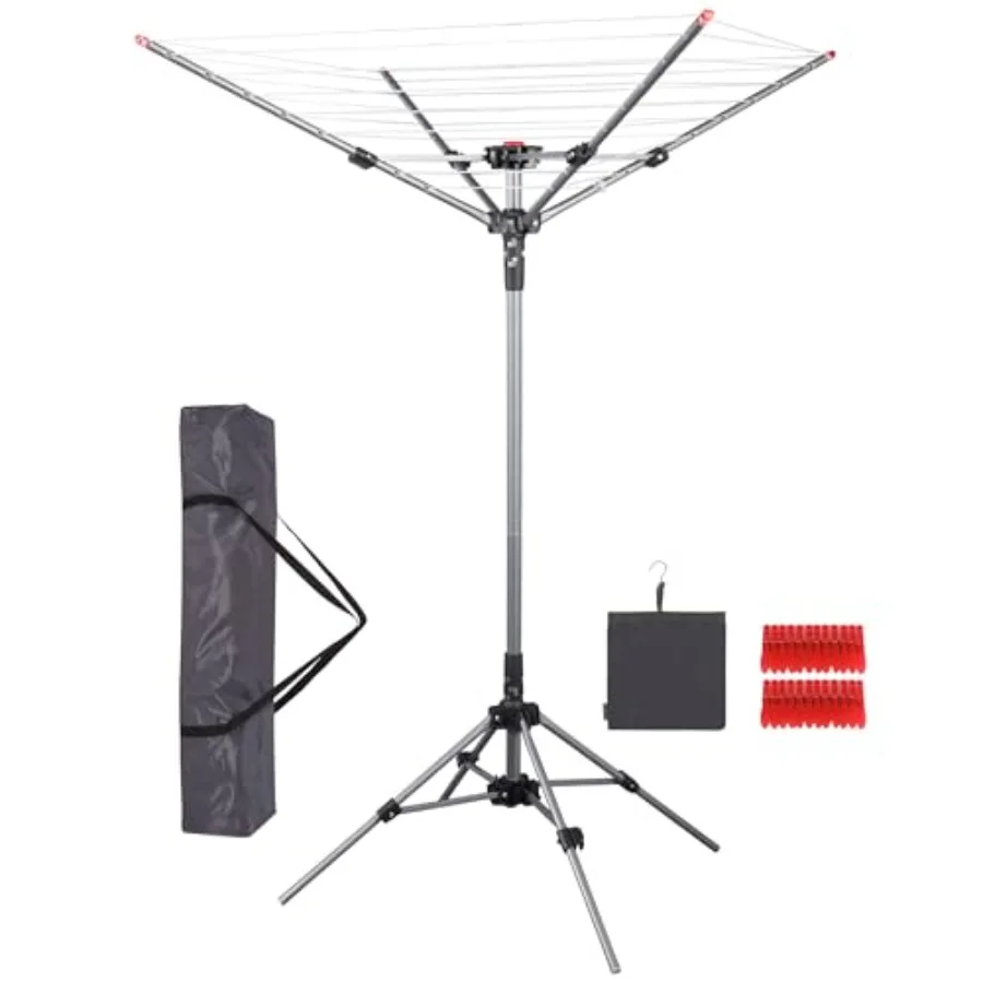 Portable Umbrella Clothes Drying Rack 8 Lines with 82 Feet Drying Space, Steel Frame and Adjustable Height, 4-arm Umbrella Clot
Portable Umbrella Clothes Drying Rack 8 Lines with 82 Feet Drying Space, Steel Frame and Adjustable Height, 4-arm Umbrella Clot