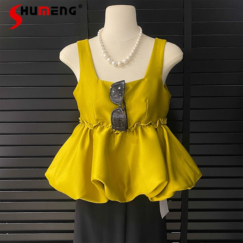 Summer Design Square Collar Off-the-Shoulder Slim Fit Vest Wooden Ear Waist Bud Solid Color All-Matching Tank Top for Women
Summer Design Square Collar Off-the-Shoulder Slim Fit Vest Wooden Ear Waist Bud Solid Color All-Matching Tank Top for Women