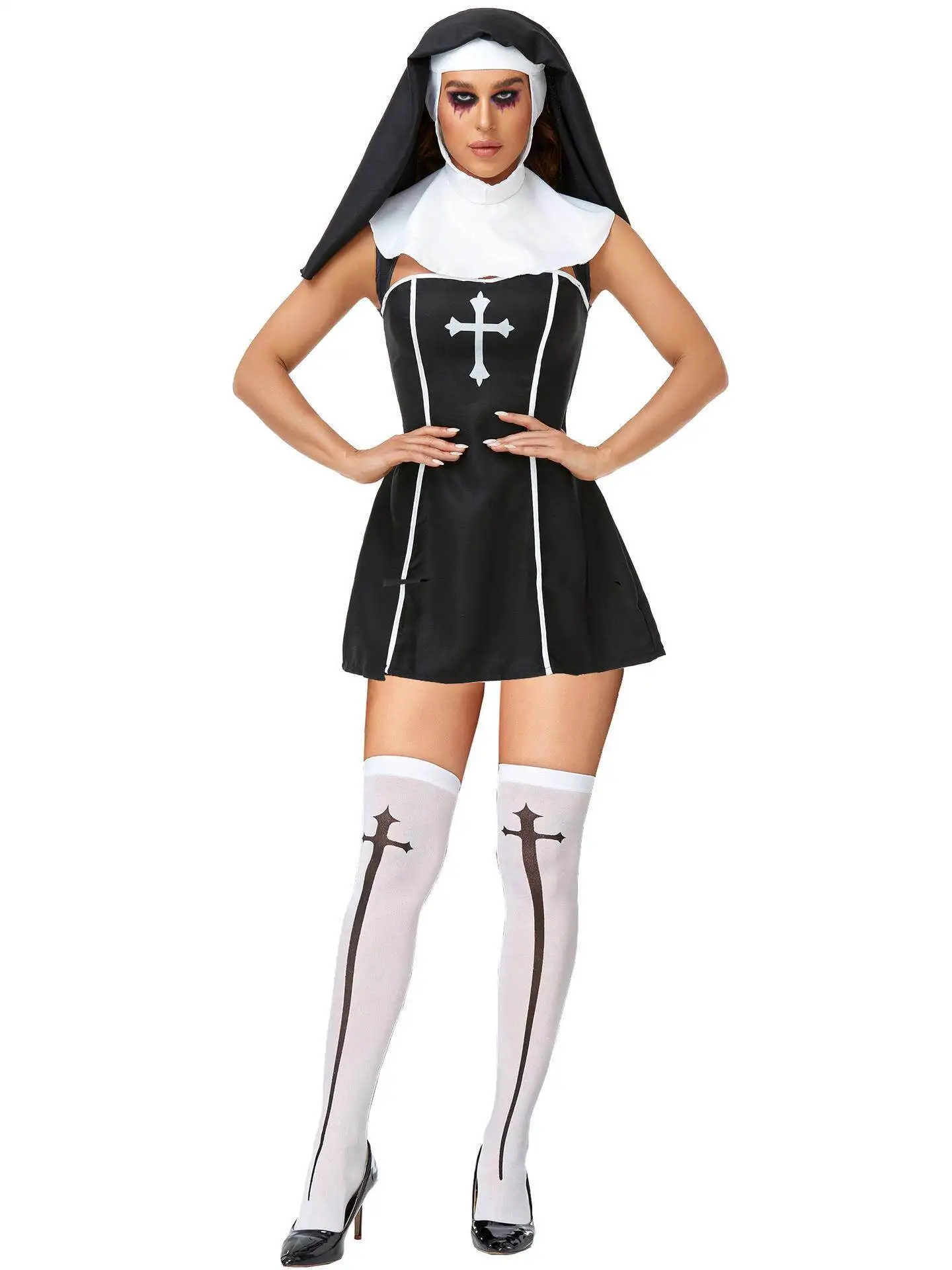 Halloween Nun Cosplay Costume Women's Performance Wardrobe Traditional Chinese Stage Costume Female Model Fashionable Trendy
Halloween Nun Cosplay Costume Women's Performance Wardrobe Traditional Chinese Stage Costume Female Model Fashionable Trendy