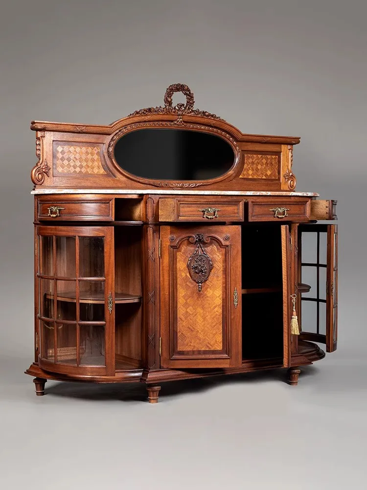 French classical flower theme inlaid round mirror dining side cabinet marble countertop antique furniture decorative
French classical flower theme inlaid round mirror dining side cabinet marble countertop antique furniture decorative