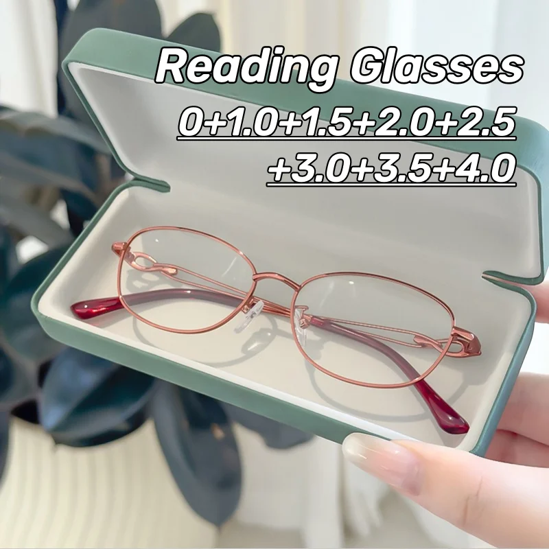 Metal Oval Blue Light Blocking Presbyopia Glasses Stylish Small-Frame Minimalist and Versatile Women Reader Eyewear 0 To +4.0
Metal Oval Blue Light Blocking Presbyopia Glasses Stylish Small-Frame Minimalist and Versatile Women Reader Eyewear 0 To +4.0