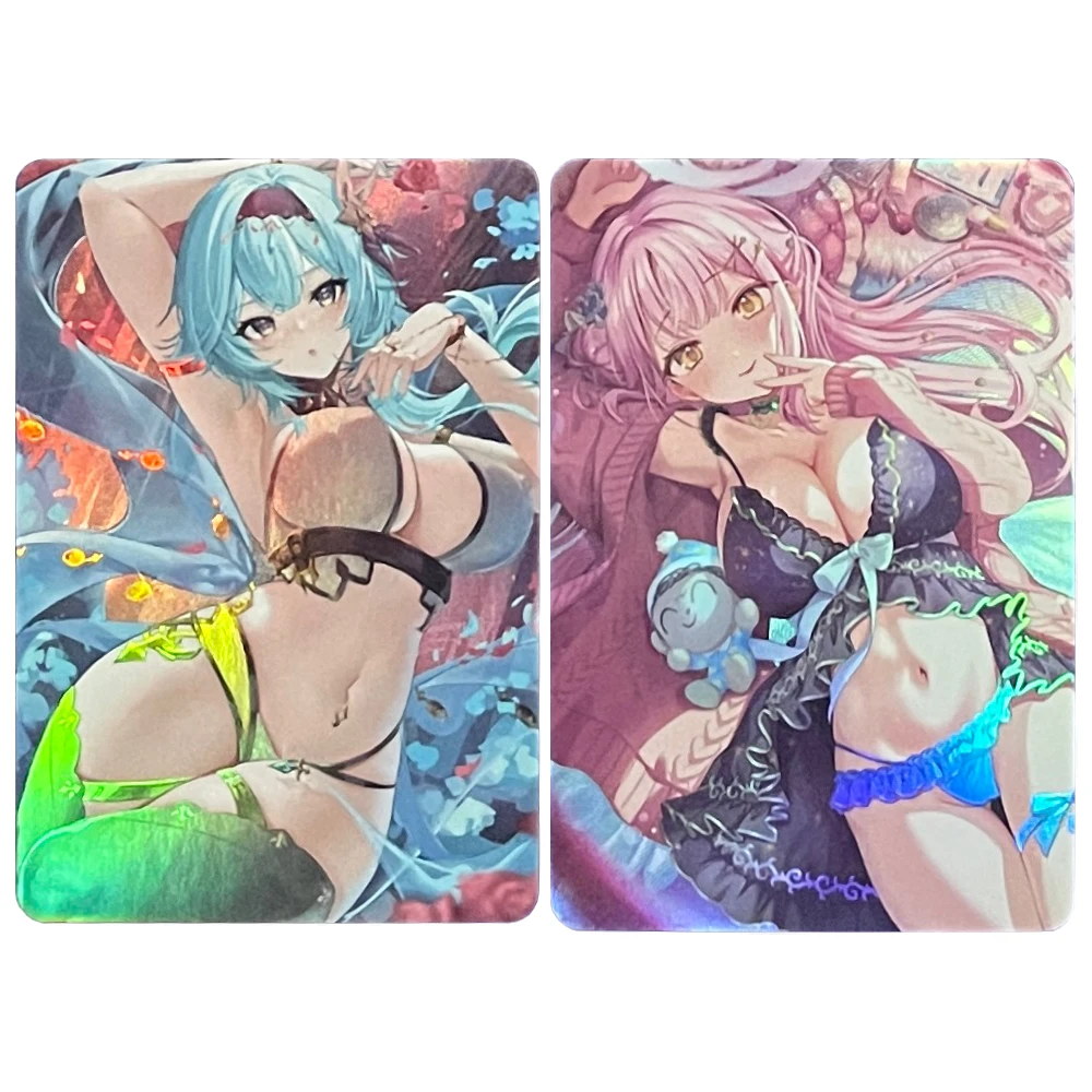 2Pcs/set Diy Self Made Anime Girls Underwear Series Refracted Color Flash Card Ganyu Gift Toy Game Anime Collection Cards
2Pcs/set Diy Self Made Anime Girls Underwear Series Refracted Color Flash Card Ganyu Gift Toy Game Anime Collection Cards
