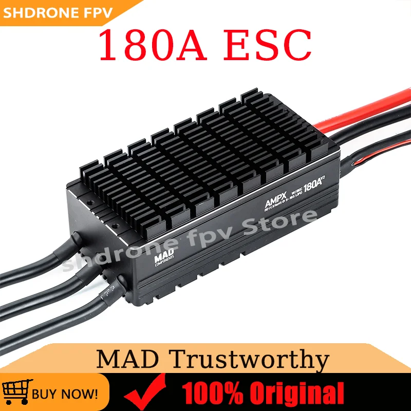 MAD AMPX 180A (5-18S) Drone BLDC ESC V2.0 Support 5-18S 16-80V DroneCAN/CyphalCAN 180A IPX4 for RC Drones
MAD AMPX 180A (5-18S) Drone BLDC ESC V2.0 Support 5-18S 16-80V DroneCAN/CyphalCAN 180A IPX4 for RC Drones
