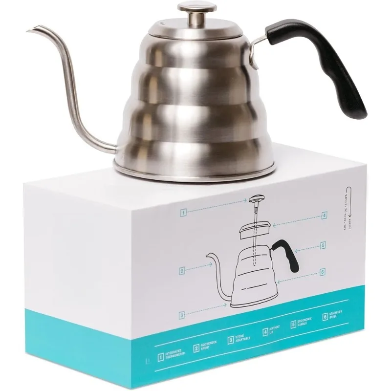 Чайник на гибкой стойке, плита, кофе, чай с термометром, нержавеющая сталь, 1,2 л
Чайник на гибкой стойке, плита, кофе, чай с термометром, нержавеющая сталь, 1,2 л