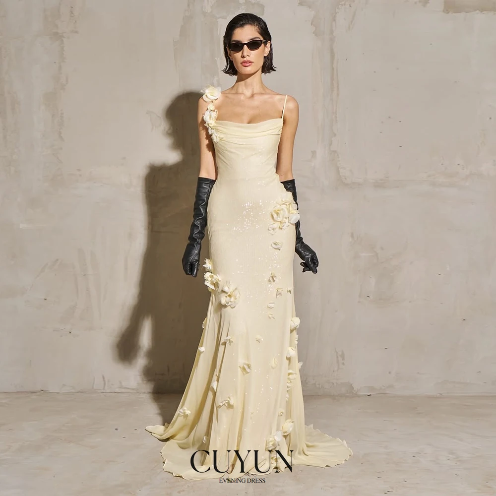 CUYUN Luxury Women Evening Dresses for Special Occasion Customized Spaghetti Straps Handmade Flowers Prom Party Gown 2025
CUYUN Luxury Women Evening Dresses for Special Occasion Customized Spaghetti Straps Handmade Flowers Prom Party Gown 2025