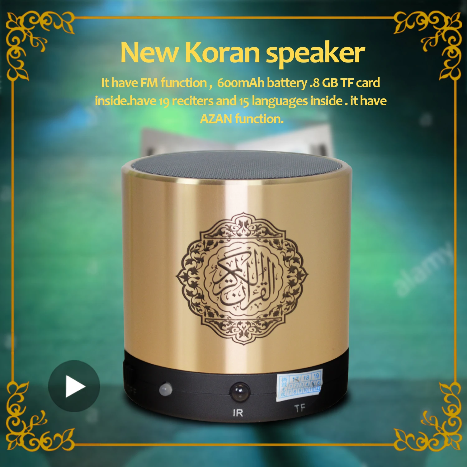 Quran Azan Koran Islamic Muslim Holy Bluetooth Speaker Wireless Portable Arab Ramadan Mini FM Radio Sound Box Music Caixa De Som 
Quran Azan Koran Islamic Muslim Holy Bluetooth Speaker Wireless Portable Arab Ramadan Mini FM Radio Sound Box Music Caixa De Som