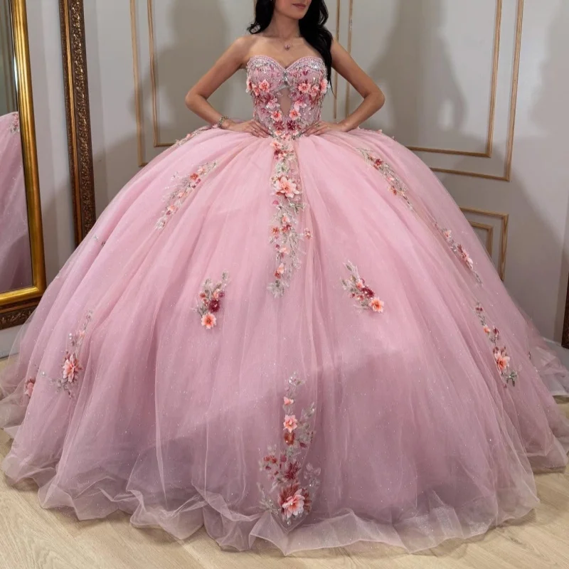 Розовые блестящие платья Quinceanera с открытыми плечами и аппликацией из тюля с цветочной аппликацией и бисером для вечеринки, дня рождения, милое платье 16, Vestidos 15 De Anos
Розовые блестящие платья Quinceanera с открытыми плечами и аппликацией из тюля с цветочной аппликацией и бисером для вечеринки, дня рождения, милое платье 16, Vestidos 15 De Anos