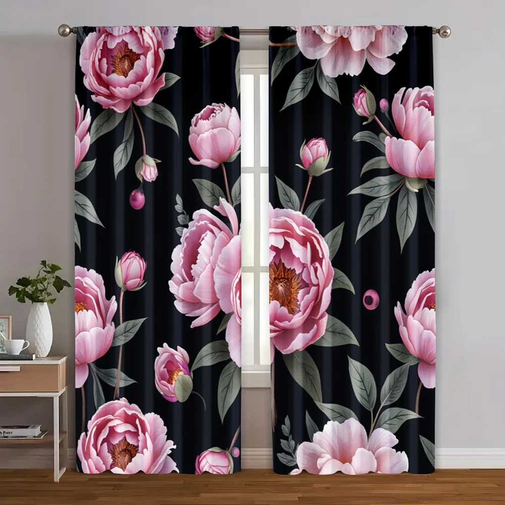 2pcs, Curtain Set Dark Rose Floral Peel Polyester Easy Install (without rod) Holiday Use for Bedroom, Living Room, Home
2pcs, Curtain Set Dark Rose Floral Peel Polyester Easy Install (without rod) Holiday Use for Bedroom, Living Room, Home