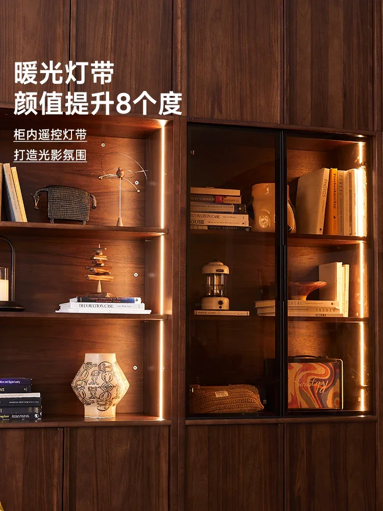 Solid wood bookcase, locker integrated whole wall retro display cabinet to the living room new model
Solid wood bookcase, locker integrated whole wall retro display cabinet to the living room new model