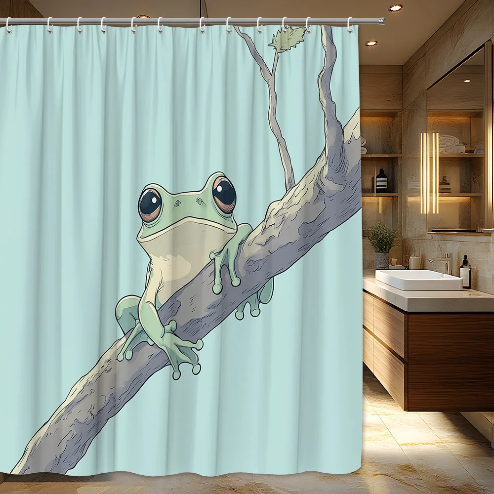 1pc Tree Frog Shower Curtain-Cute Cartoon Green Frog on Branch, light blue Sky Design, curtain for bathroom 180x200cm
1pc Tree Frog Shower Curtain-Cute Cartoon Green Frog on Branch, light blue Sky Design, curtain for bathroom 180x200cm