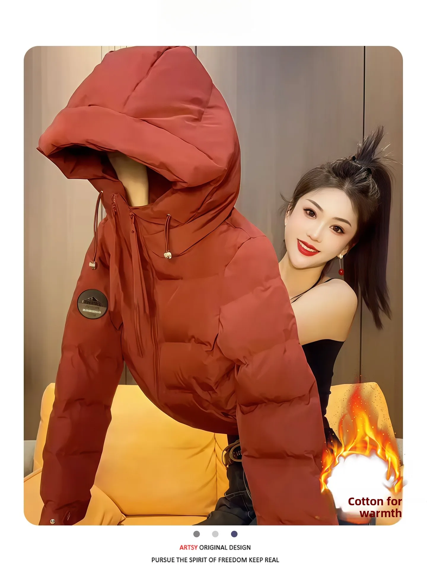 Faionable Thiened Fce Jaet ort Sle Women's Korean Version Commute Sle Hooded Zipper Closure Color Coat
Faionable Thiened Fce Jaet ort Sle Women's Korean Version Commute Sle Hooded Zipper Closure Color Coat