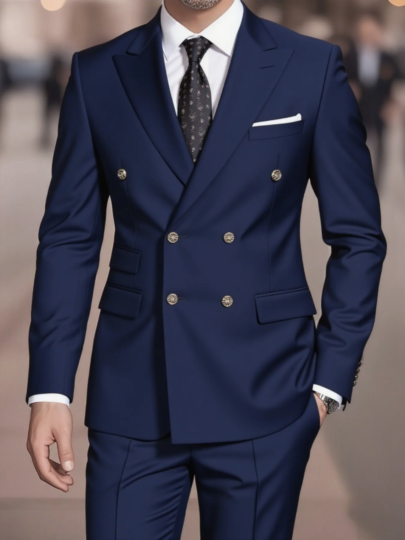 Men's Sophisticated Suit Set Double Breasted Peak Lapel Solid Blazer Pants Elegant Office Party Wedding
Men's Sophisticated Suit Set Double Breasted Peak Lapel Solid Blazer Pants Elegant Office Party Wedding