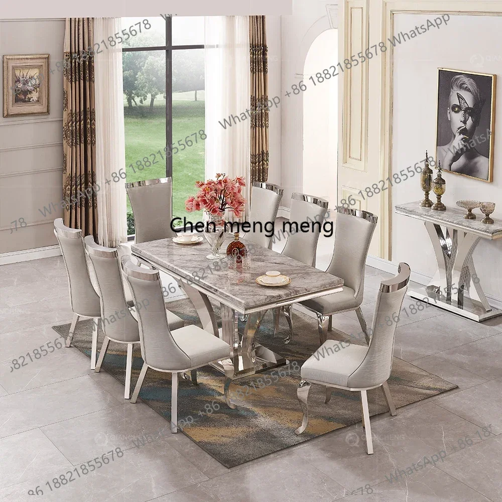 Новинка: Обеденный гарнитур из Китая – мраморный обеденный стол прямоугольной формы с основанием из нержавеющей стали цвета серебра.
Новинка: Обеденный гарнитур из Китая – мраморный обеденный стол прямоугольной формы с основанием из нержавеющей стали цвета серебра.