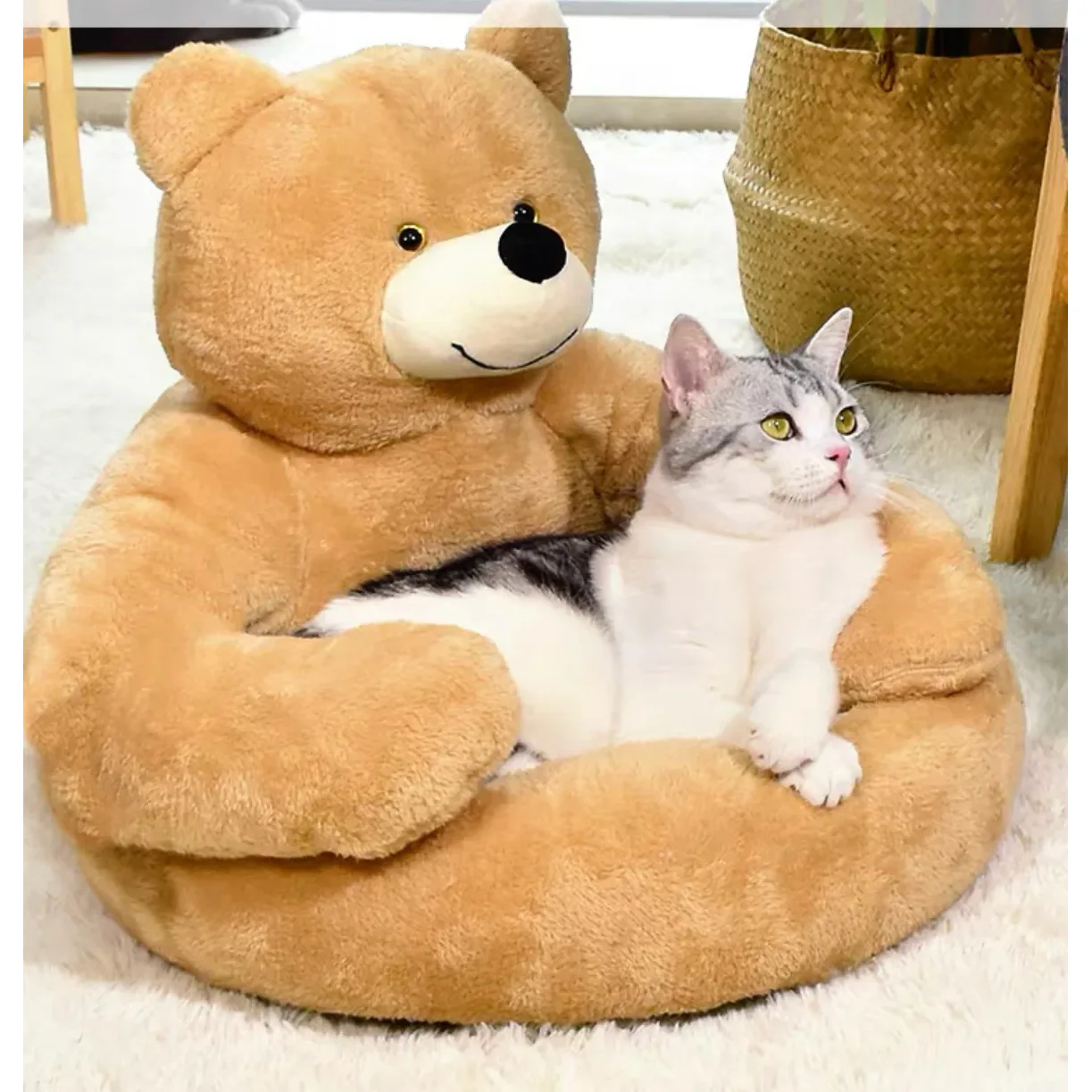 Cute Bear Sofa,Semi-Enclosed Bear Pet Dog Bed Ultra Soft Cat Bed Detachable Plush Puppy Bed Winter Warm Sleeping Bed Mat
Cute Bear Sofa,Semi-Enclosed Bear Pet Dog Bed Ultra Soft Cat Bed Detachable Plush Puppy Bed Winter Warm Sleeping Bed Mat