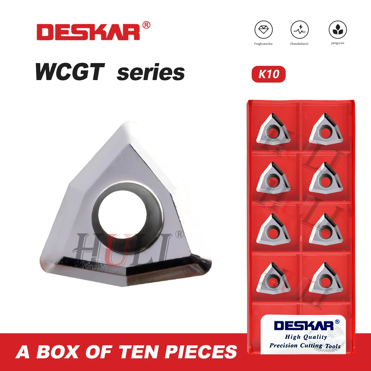 DESKAR CNC lathe U Drill Machining Center Numerical Control WCGT030208/040208/050308/06T308/080412 AL K10 Triangle Blade Toolss
DESKAR CNC lathe U Drill Machining Center Numerical Control WCGT030208/040208/050308/06T308/080412 AL K10 Triangle Blade Toolss