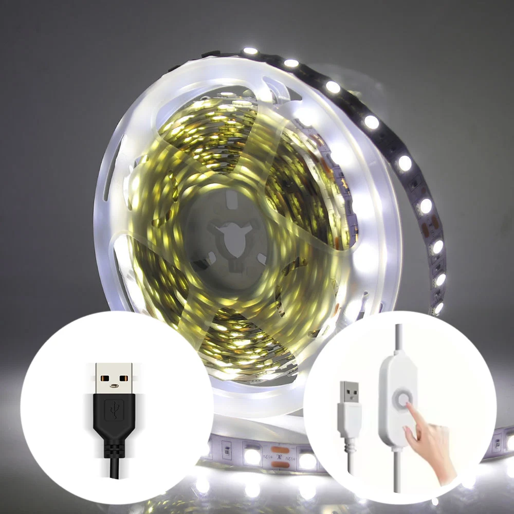DC 5V USB LED Strip Lights 2835 White Warm White 60Led/m Flexible LED Strip Light Cuttable Home Decor Lamp For TV Backlight
DC 5V USB LED Strip Lights 2835 White Warm White 60Led/m Flexible LED Strip Light Cuttable Home Decor Lamp For TV Backlight