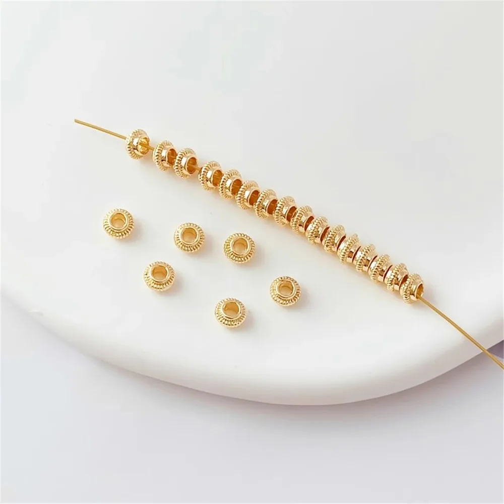 14K Gold-plated Threaded Gear Spacer, 4mm, Handcrafted Diy Bracelet, Necklace Gasket, Jewelry, Spacer Bead Material
14K Gold-plated Threaded Gear Spacer, 4mm, Handcrafted Diy Bracelet, Necklace Gasket, Jewelry, Spacer Bead Material