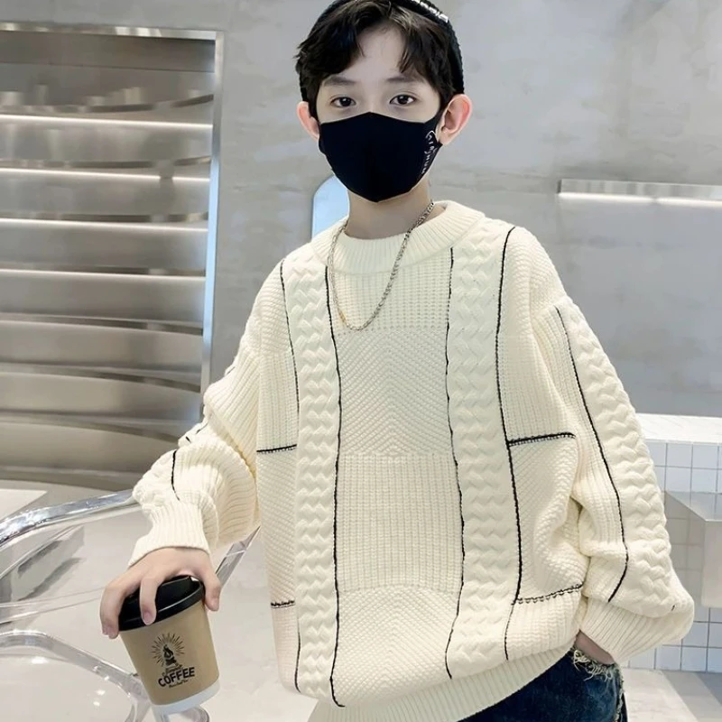 Kids Christmas Thickened Fleece-Lined Pullover Sweater - Korean Style Warm Baby Boy College Style Holiday Knitwear for Toddler
Kids Christmas Thickened Fleece-Lined Pullover Sweater - Korean Style Warm Baby Boy College Style Holiday Knitwear for Toddler