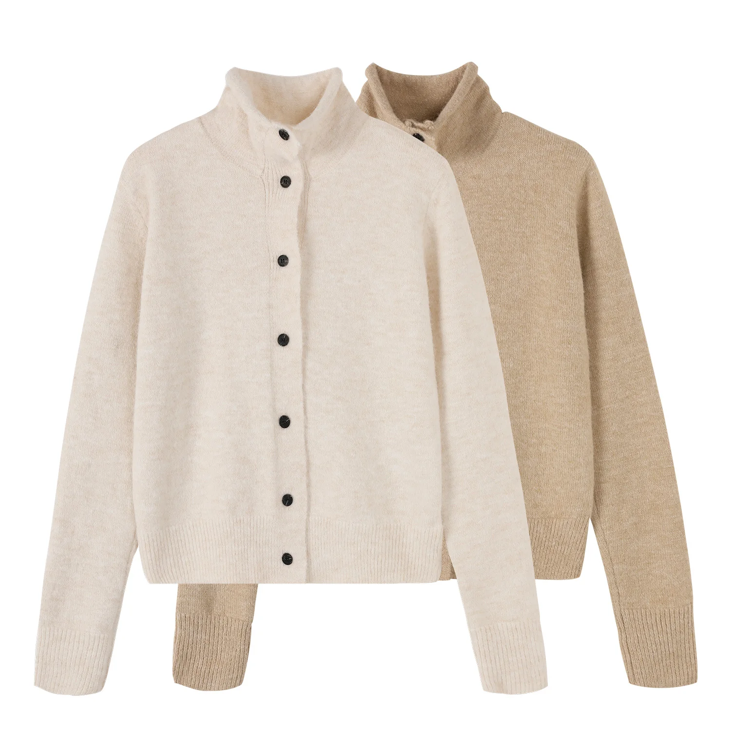 Oatmeal High Neck Knitted Open Cardigan Loose Women's Top Winter Fashion Casual Style Polyester Fiber Long Sleeve Color
Oatmeal High Neck Knitted Open Cardigan Loose Women's Top Winter Fashion Casual Style Polyester Fiber Long Sleeve Color