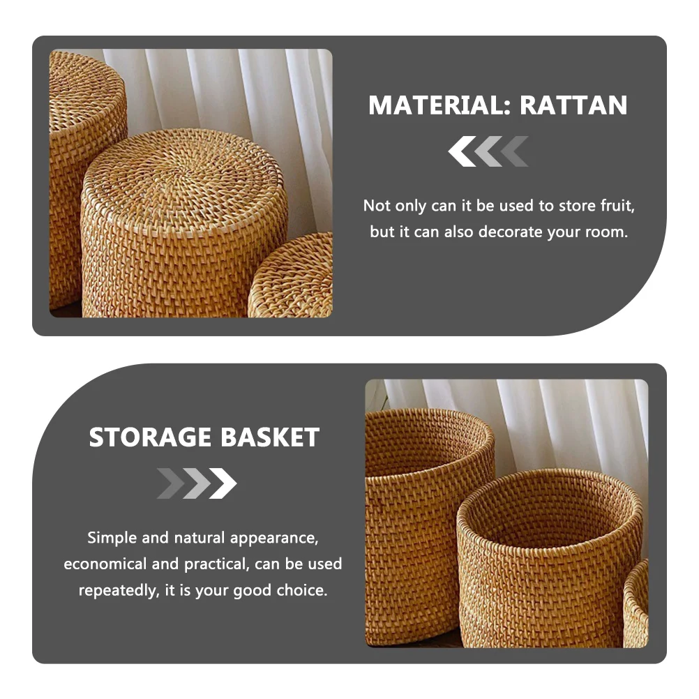 Rustic Woven Rattan Trash Can Fruit Storage Basket Large Capacity Vegetable Container Reusable Organizer For Home And Picnic Use
Rustic Woven Rattan Trash Can Fruit Storage Basket Large Capacity Vegetable Container Reusable Organizer For Home And Picnic Use