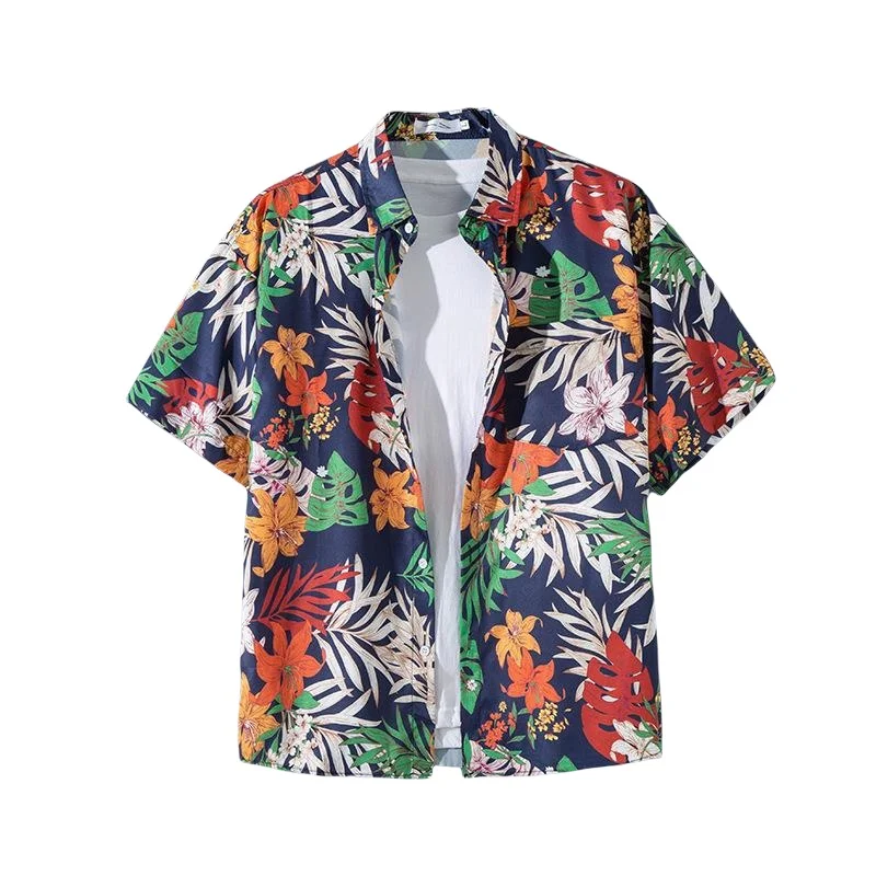 Men's Summer Seaside Vacation Short Sleeve Floral Shirt Casual Loose Handsome Hawaiian Beach Travel Retro Flower Shirt Jacket
Men's Summer Seaside Vacation Short Sleeve Floral Shirt Casual Loose Handsome Hawaiian Beach Travel Retro Flower Shirt Jacket
