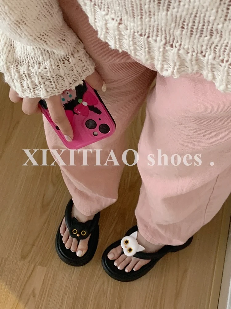 Lovely Cat Flip-flops Women's Summer Slippers High Thick Soles Anti-skid Beach Sandals Anti Slip Outdoor Sandals
Lovely Cat Flip-flops Women's Summer Slippers High Thick Soles Anti-skid Beach Sandals Anti Slip Outdoor Sandals