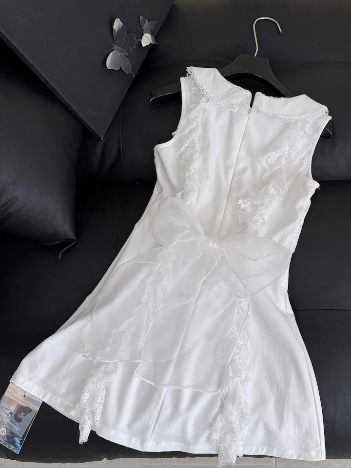 Sweet Style Lace Trim Waist Cinching Sleeveless Doll Collar Short Dress Back Tie White Vest Skirt City Commute Casual A-Line ...
Sweet Style Lace Trim Waist Cinching Sleeveless Doll Collar Short Dress Back Tie White Vest Skirt City Commute Casual A-Line ...